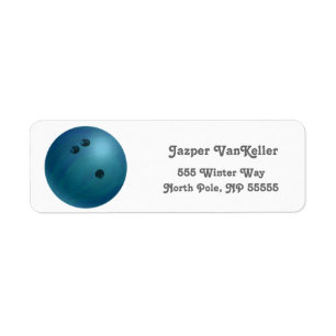 Cool Blue Bowling Ball Return Address Labels