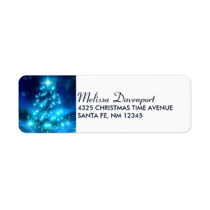 Cool Blue Christmas Tree with Sparkling Lights