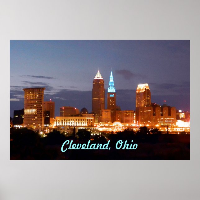 Cool Blue Cleveland Ohio Poster (Front)