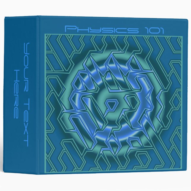 Cool Blue Digital Art Student Course Binder (Front/Spine)
