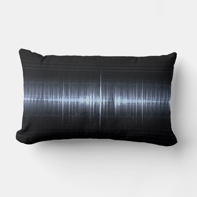 Cool Blue Electrocardiogram Cardiologist Men's Lumbar Pillow (Front)