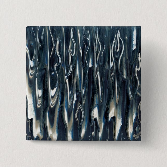 Cool Blue Flame 2 Inch Square Button (Front)