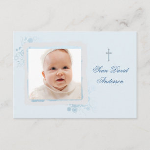 Cool Blue Flat Photo Thank You Card