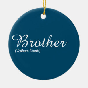 Cool Blue Fun World's Best Ever Brother Definition Ceramic Ornament