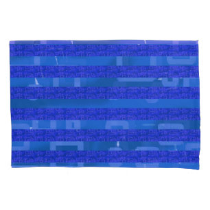 Cool Blue Geometric Stripes Pillowcase