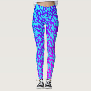 Cool Blue Gradient Animal Print Wildlife Pattern  Leggings