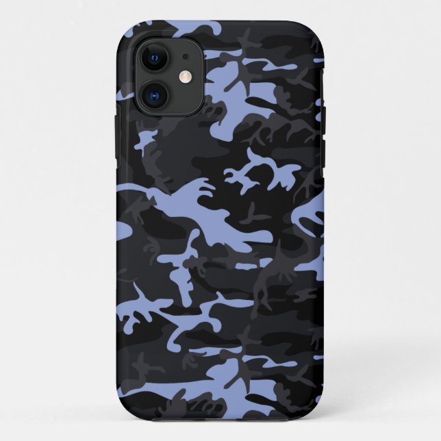 Cool Blue Highlights Camo Case-Mate iPhone Case (Back)