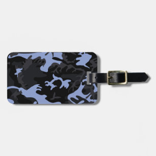Cool Blue Highlights Camo Luggage Tag
