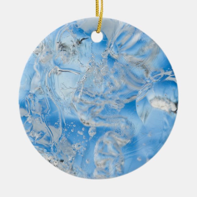 Cool Blue Iceberg Ceramic Ornament (Front)