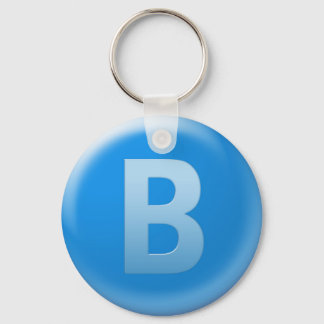 cool blue key chain, letter B Keychain