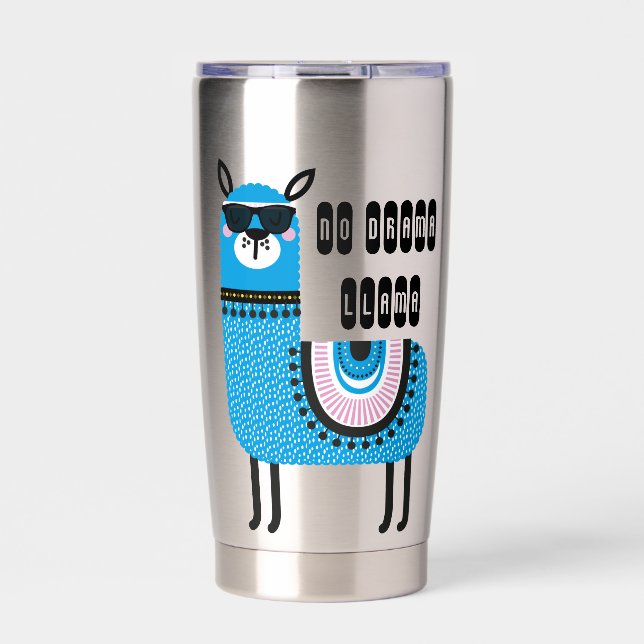 Cool Blue No Drama Llama Insulated Tumbler (Front)