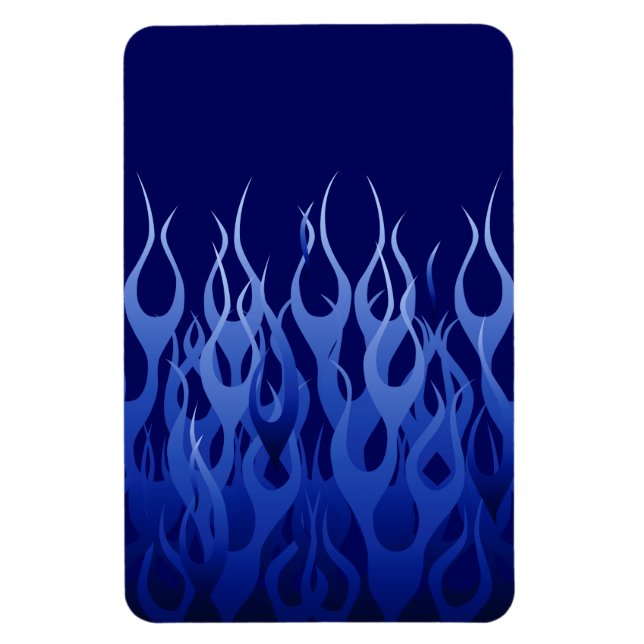 Cool Blue on Blue Racing Flames decorative Magnet (Vertical)