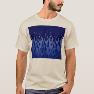 Cool Blue on Blue Racing Flames T-Shirt