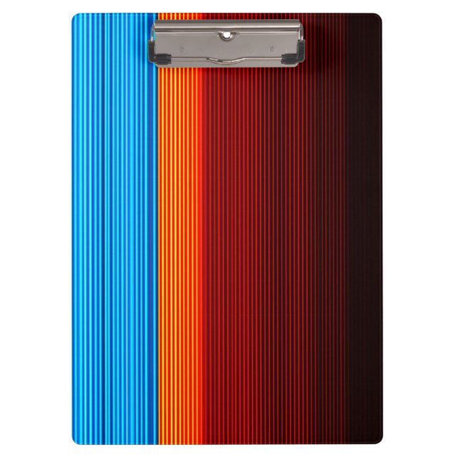 COOL Blue Orange Yellow Red Black Stripes Clipboard (Front)