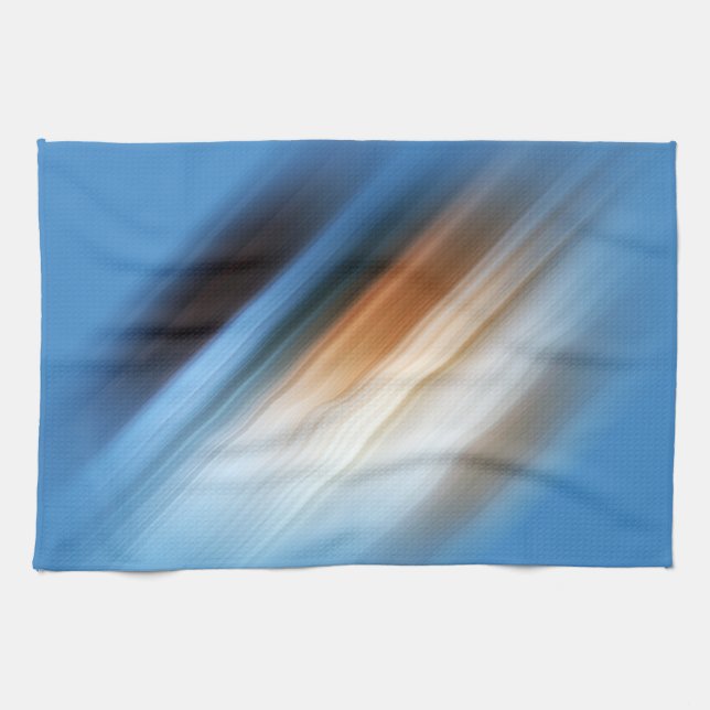 COOL Blue Orange Yellow Red Black Stripes Kitchen Towel (Horizontal)