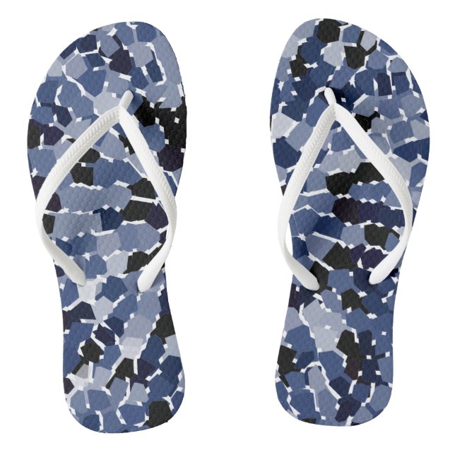 COOL Blue Pattern  Flip Flops (Footbed)