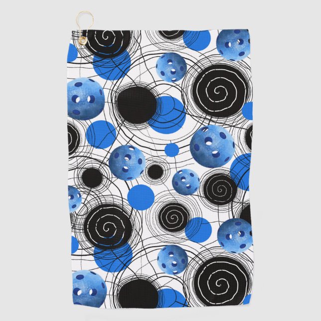 Cool Blue Pickleball Pattern Sweat Towel (Front)