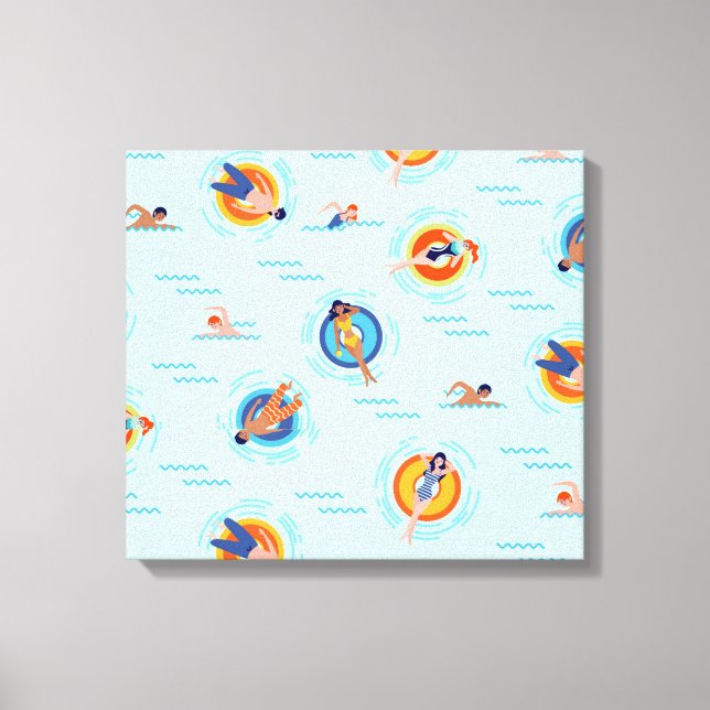 Cool Blue pool party Summer vibe Canvas Print (Front)