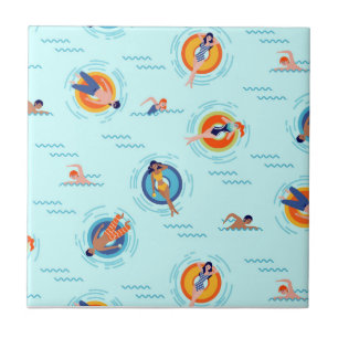 Cool Blue pool party Summer vibe Tile