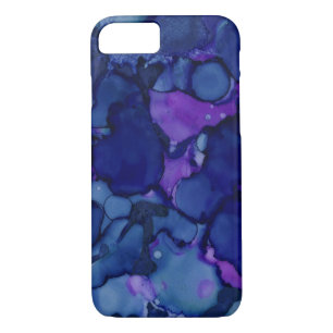 Cool Blue & Purple Watercolor Ink Splash Pattern Case-Mate iPhone Case