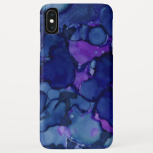 Cool Blue & Purple Watercolor Ink Splash Pattern iPhone XS Max Case