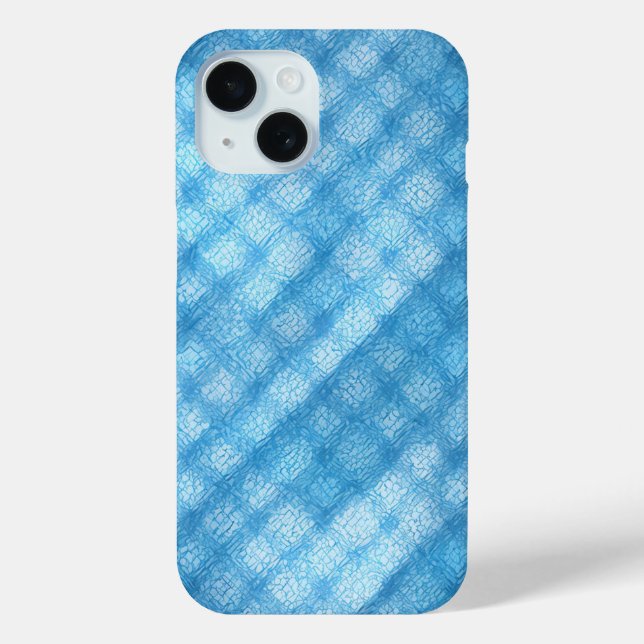 Cool Blue Quilted Texture Phone Case (Back)