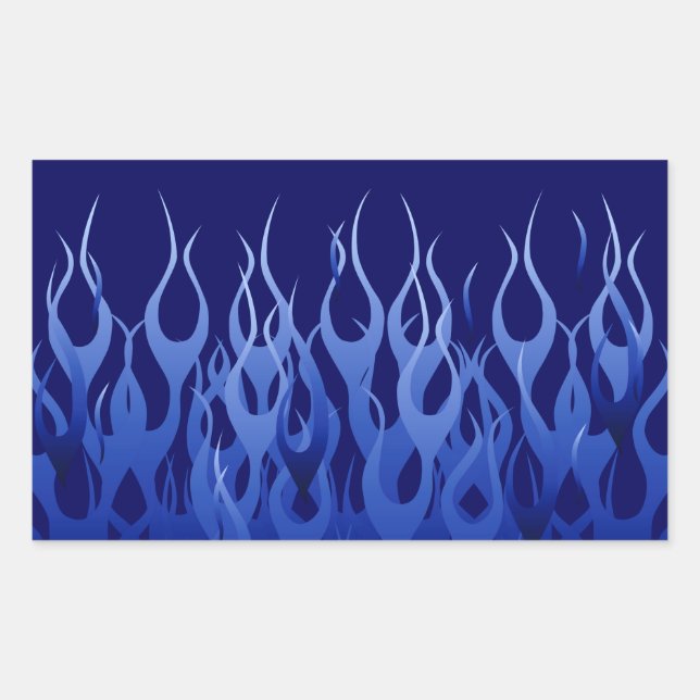 Cool Blue Racing Flames Sticker (Front)