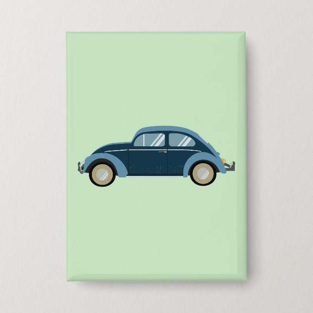 cool blue retro car with scuffs (Front)