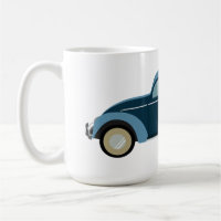 cool blue retro car with scuffs