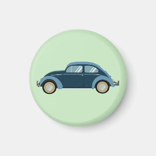 cool blue retro car with scuffs magnet