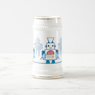 Cool Blue Robot Gifts Novelties Beer Stein