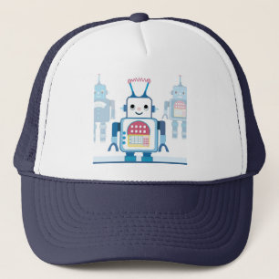 Cool Blue Robot Gifts Novelties Trucker Hat