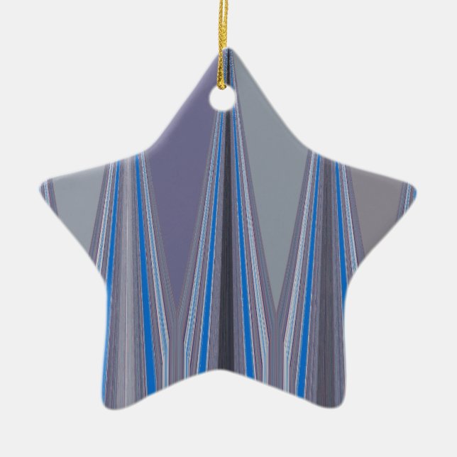 Cool Blue Seamless Design Ceramic Ornament (Front)