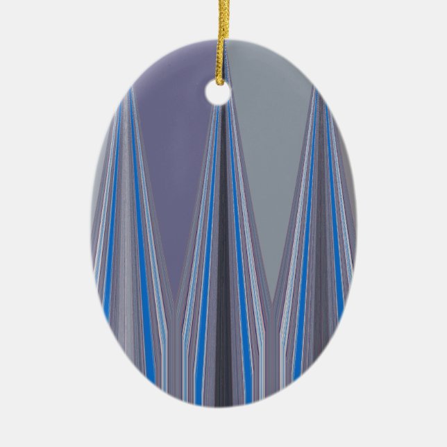 Cool Blue Seamless Design Ceramic Ornament (Front)