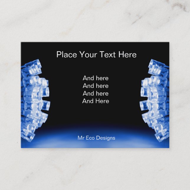Cool blue side lights business card (Front)
