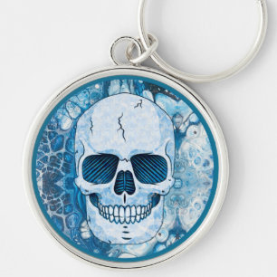 Cool Blue Skull Keychain