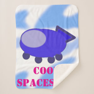 Cool Blue Spaceship Fleece Blanket