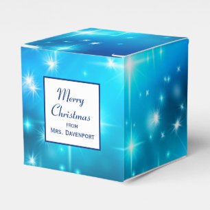 Cool Blue Sparkling Lights Abstract Space Favor Box