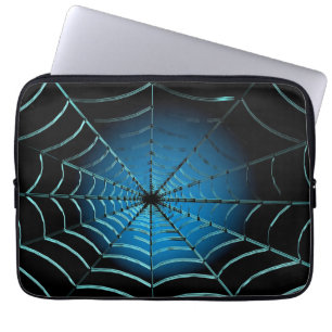 Cool Blue Spider Web Laptop Sleeve