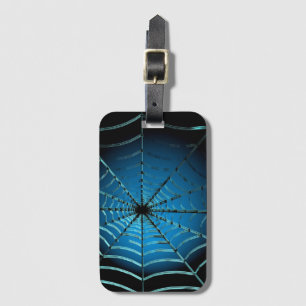 Cool Blue Spider Web Luggage Tag