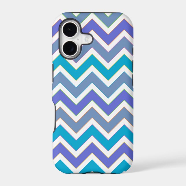 Cool Blue Sporty Chevron Pattern (Verso)