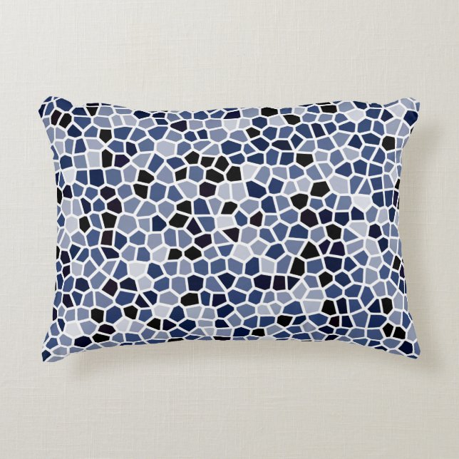 COOL Blue Stained Glass Pattern Accent Pillow (Front)