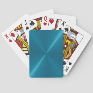 Cool Blue Stainless Shiny Metallic Playing Cards