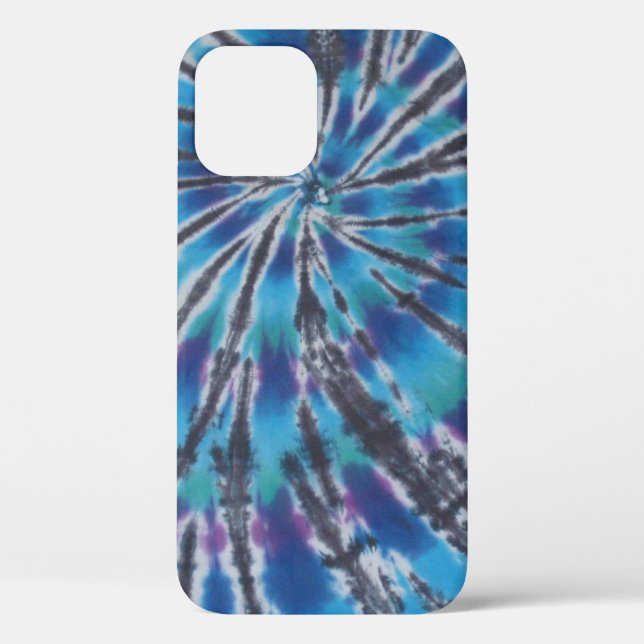 Cool Blue Swirl Spiral Tie Dye Case-Mate iPhone Case (Back)