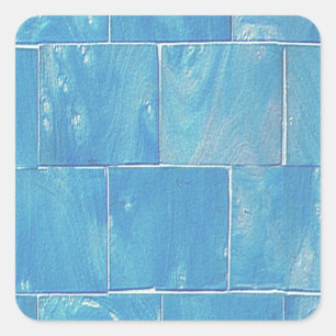 Cool Blue Tile Square Sticker