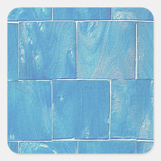 Cool Blue Tile Square Sticker (Front)