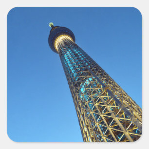 Cool Blue Tokyo Skytree: Japan Square Sticker