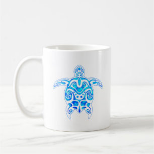 Cool Blue Tribal Turtle Coffee Mug