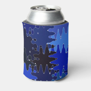 COOL Blue Unique Shapes Can Cooler
