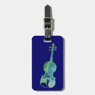 Cool Blue Violin Luggage Tag